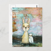 Carte Postale Mon Meilleur Ami, Lapin Bébé, Chouette Bébé Art Ab (Devant / Derrière)