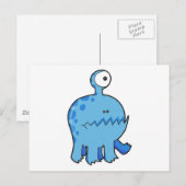 Carte Postale mon monstre cyclope bleu (Devant / Derrière)