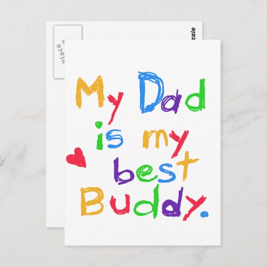 Carte Postale Mon papa Mes T-shirts et cadeaux Mon meilleur ami (Devant / Derrière)