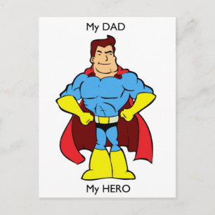Carte Postale Mon papa Mon héros SuperHero