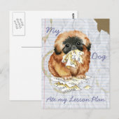 Carte Postale Mon Pekingese Mange mon plan de leçon (Devant / Derrière)