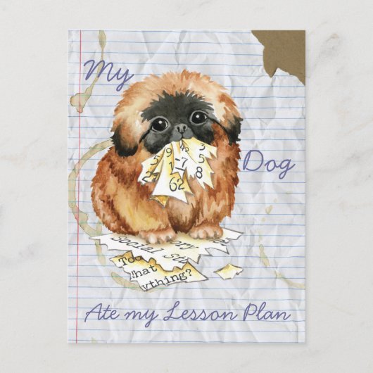 Carte Postale Mon Pekingese Mange mon plan de leçon (Devant)