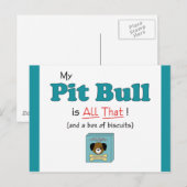 Carte Postale Mon Pit Bull est tout ça ! (Devant / Derrière)