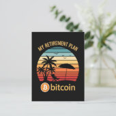 Carte Postale Mon Plan De Retraite Bitcoin Plage Coucher De Sole (Debout devant)
