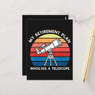 Carte Postale Mon plan de retraite implique un télescope