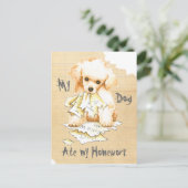 Carte Postale Mon Poodle De Jouet A Mangé Mes Devoirs (Debout devant)