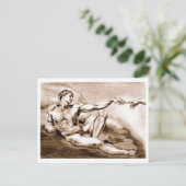 Carte Postale Mon propre dessin d'Adam de Michel-Ange (Debout devant)