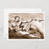 Carte Postale Mon propre dessin d'Adam de Michel-Ange (Devant / Derrière)