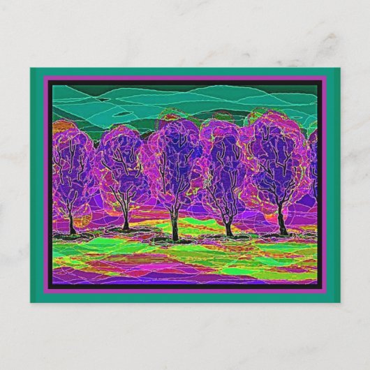 Carte Postale Mon propre ordinateur Art Arbres pourpres (Devant)