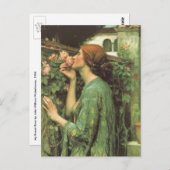 Carte Postale Mon Rose doux, ou Âme du Rose par Waterhouse (Devant / Derrière)