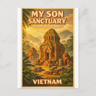 Carte Postale Mon Sanctuaire de My Son, Vietnam, dans un style c