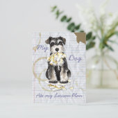 Carte Postale Mon Schnauzer Miniature A Mangé Mon Plan De Leçon (Debout devant)