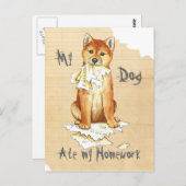 Carte Postale Mon Shiba Inu A Mangé Mes Devoirs (Devant / Derrière)