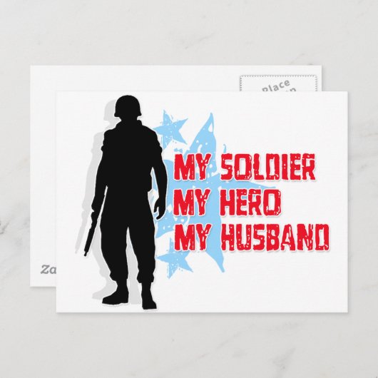 Carte Postale Mon soldat, mon héros, mon mari (Devant / Derrière)