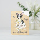 Carte Postale Mon Térrier Teddy Roosevelt a Mangé mes Devoirs (Debout devant)