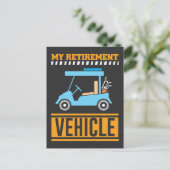 Carte Postale Mon véhicule de retraite Funny Golf Car Pensioner (Debout devant)