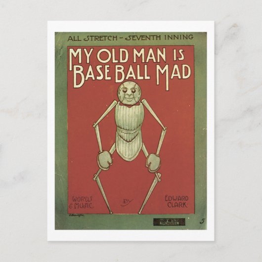 Carte Postale Mon Vieux Homme Est Le Baseball Et La Couverture V (Devant)