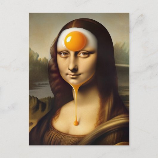 Carte Postale Mona avec de l'œuf sur le visage (Devant)