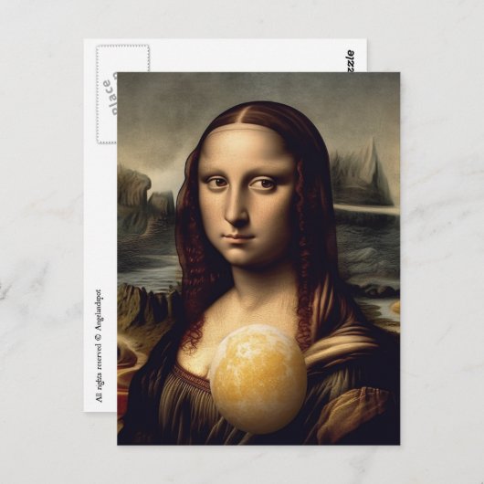 Carte Postale Mona et une planète (Devant / Derrière)