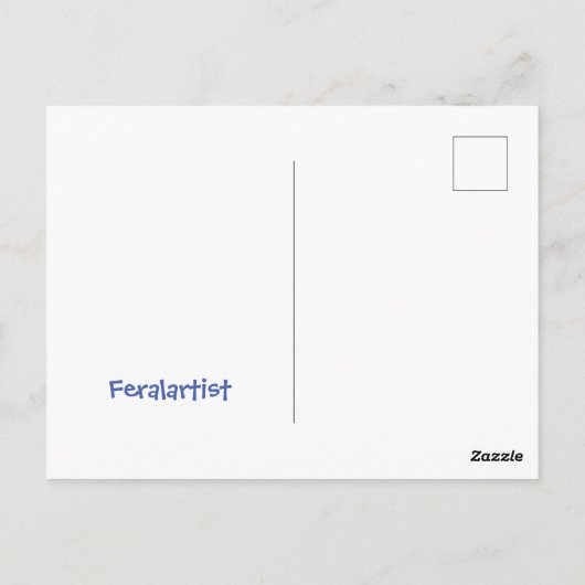 Carte postale Mona Kitty, Parodie de chat (Dos)