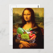 Carte Postale Mona Lisa aime les légumes (Devant / Derrière)