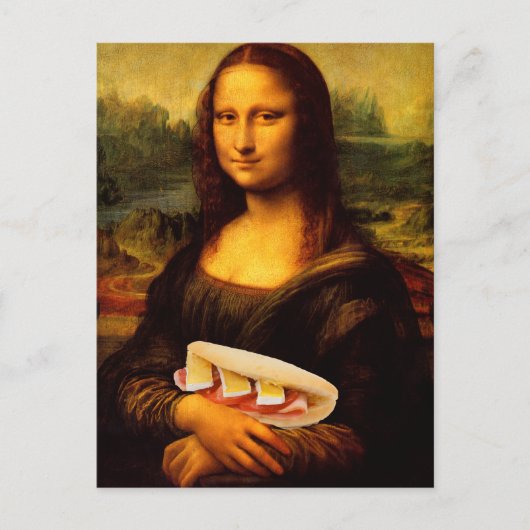 Carte Postale Mona Lisa aime Paninis (Devant)
