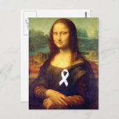 Carte Postale Mona Lisa Au Ruban Blanc (Devant / Derrière)