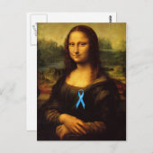 Carte Postale Mona Lisa Au Ruban Bleu (Devant / Derrière)