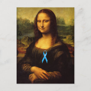 Carte Postale Mona Lisa Au Ruban Bleu