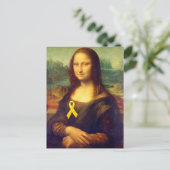 Carte Postale Mona Lisa Au Ruban Jaune (Debout devant)