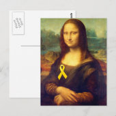 Carte Postale Mona Lisa Au Ruban Jaune (Devant / Derrière)