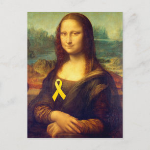 Carte Postale Mona Lisa Au Ruban Jaune