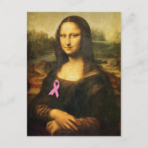 Carte Postale Mona Lisa Au Ruban Rose