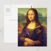Carte Postale Mona Lisa Au Ruban Violet (Devant / Derrière)