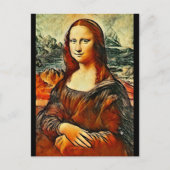 Carte Postale Mona Lisa aux couleurs chaudes (Devant)