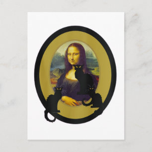 Carte Postale Mona Lisa avec Les Chats Noir, Parodie