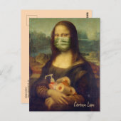 Carte Postale Mona Lisa Avec Masque, Papier Toilette, Sanitaire (Devant / Derrière)