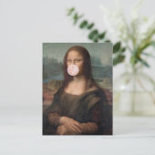 Carte Postale Mona Lisa Blown Pink Buble gomme (Debout devant)