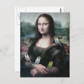 Carte Postale Mona Lisa & Budgies (Devant / Derrière)