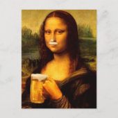 Carte Postale Mona Lisa buvant de la bière Amateurs de bière (Devant)