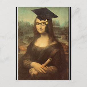 Carte Postale Mona Lisa Casquette de troisième cycle