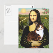 Carte Postale Mona Lisa - Chat calico (Devant / Derrière)