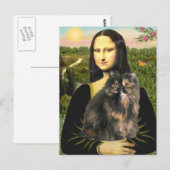 Carte Postale Mona Lisa - Chat calicot persan (Devant / Derrière)