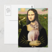 Carte Postale Mona Lisa - Chat Sphynx crème (Devant / Derrière)