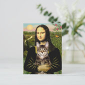 Carte Postale Mona Lisa - Chat tigré tabby marron (Debout devant)