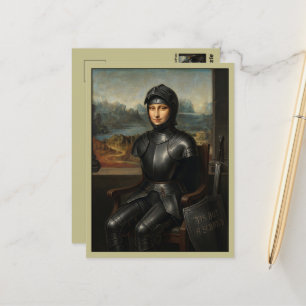 Carte Postale Mona Lisa Chevalier Noir Drôle