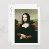Carte Postale Mona Lisa, copie du tableau de Leonardo da Vin (Devant / Derrière)