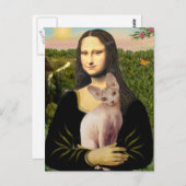 Carte Postale Mona Lisa - Crème Sphynx chat (Devant / Derrière)