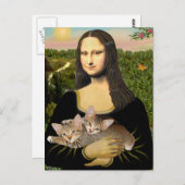 Carte Postale Mona Lisa - Deux chatons Tabby (Devant / Derrière)