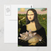 Carte Postale Mona Lisa - Deux chatons tigrés (Devant / Derrière)